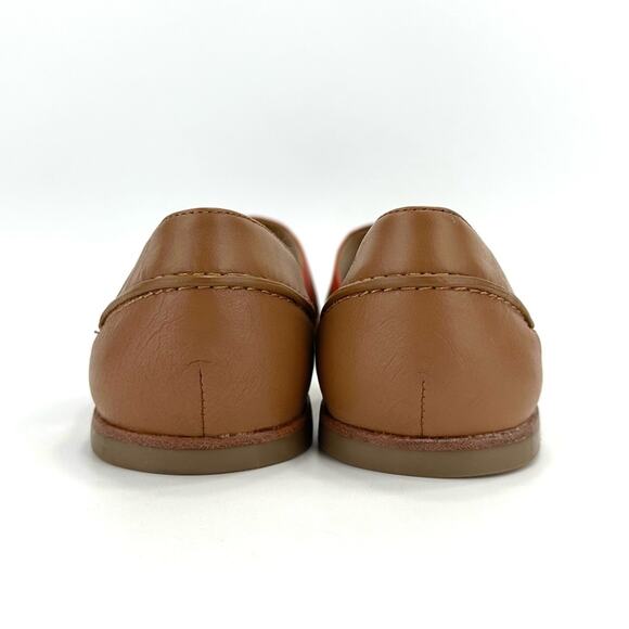 Franco Sarto Vivace Flat Sandal Sz 9.5 Orange & Tan Leather Open Toe Padded New - Picture 6 of 14